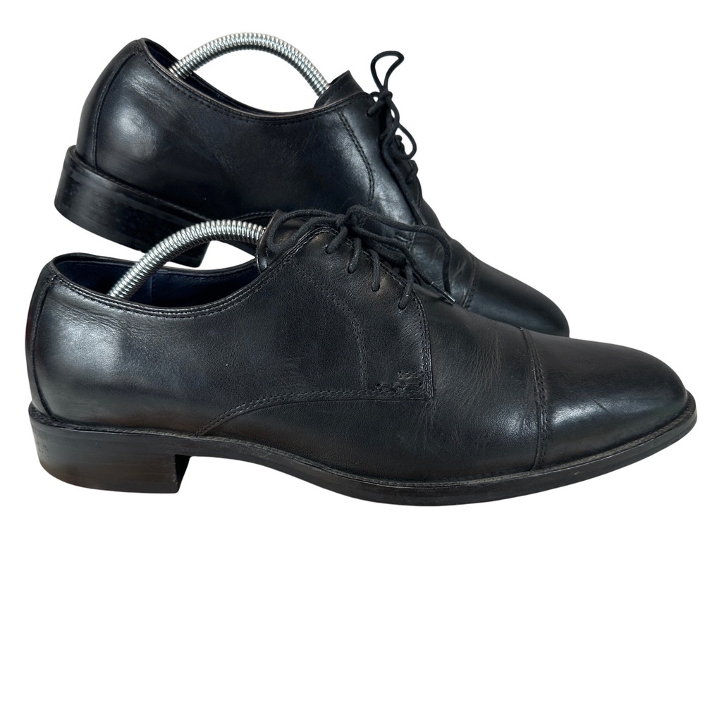 Cole Haan Grand OS Mens 10 W Cap Toe Derby Black Leather Dress Shoes Oxford